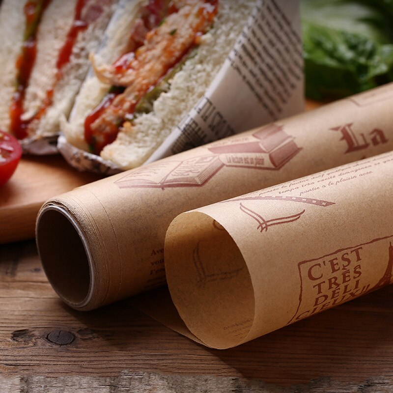 Rollo de papel absorbente de aceite para hornear o tapete de comida con cortador deslizante, fácil de cortar y papel de cocina antiadherente de 8M para herramienta de cocina de pan
