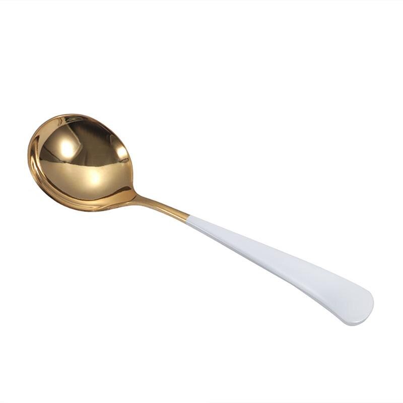 Kleurrijke Soep Lepel Elegante Koffie Lepels Rvs Dessert Lepels Keukengerei Mode Ronde Lepels Servies: 03