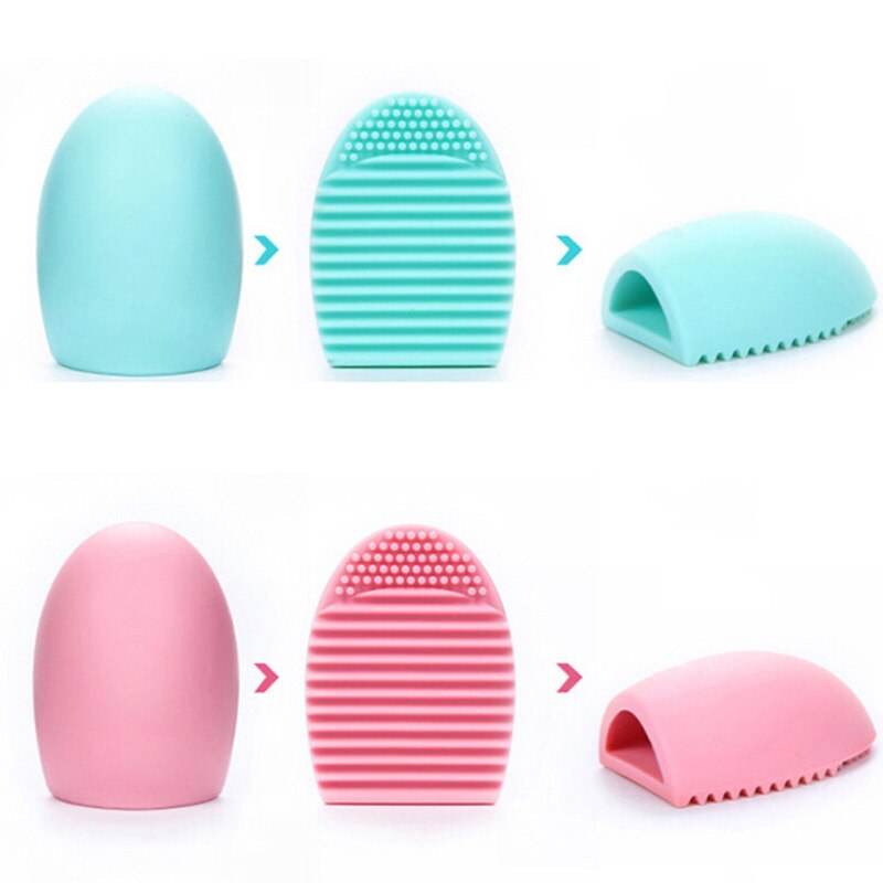 Makeup Silicone Brush Cleaner Glove Egg Scrubber Cosmetic Cleaning Board Pad Cute Silicone Washing Makeup Brush Cleaning Tools