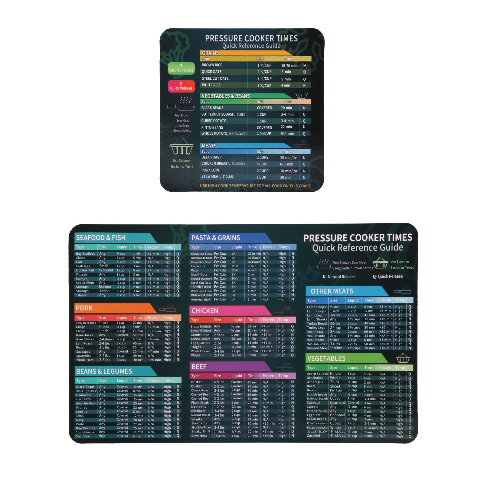 Air Fryer Cooking Time Chart Magnetic Cheat Sheet Magnet Set Pressure Cooker Magnetic Stickers