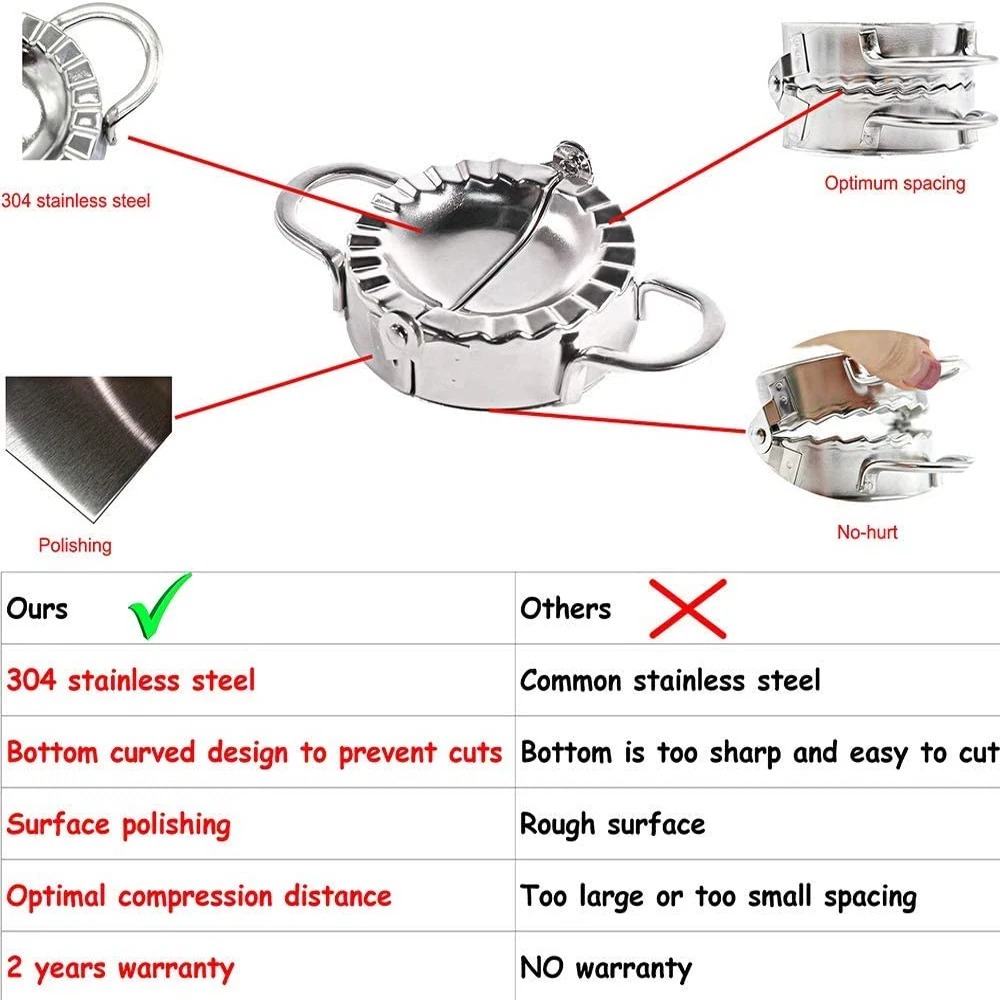 Roestvrijstalen Dumpling Maker Dumpling Skin Mold Ravioli Maker Press Pie Making Press Wrapper Pastry Maker Keukenaccessoires