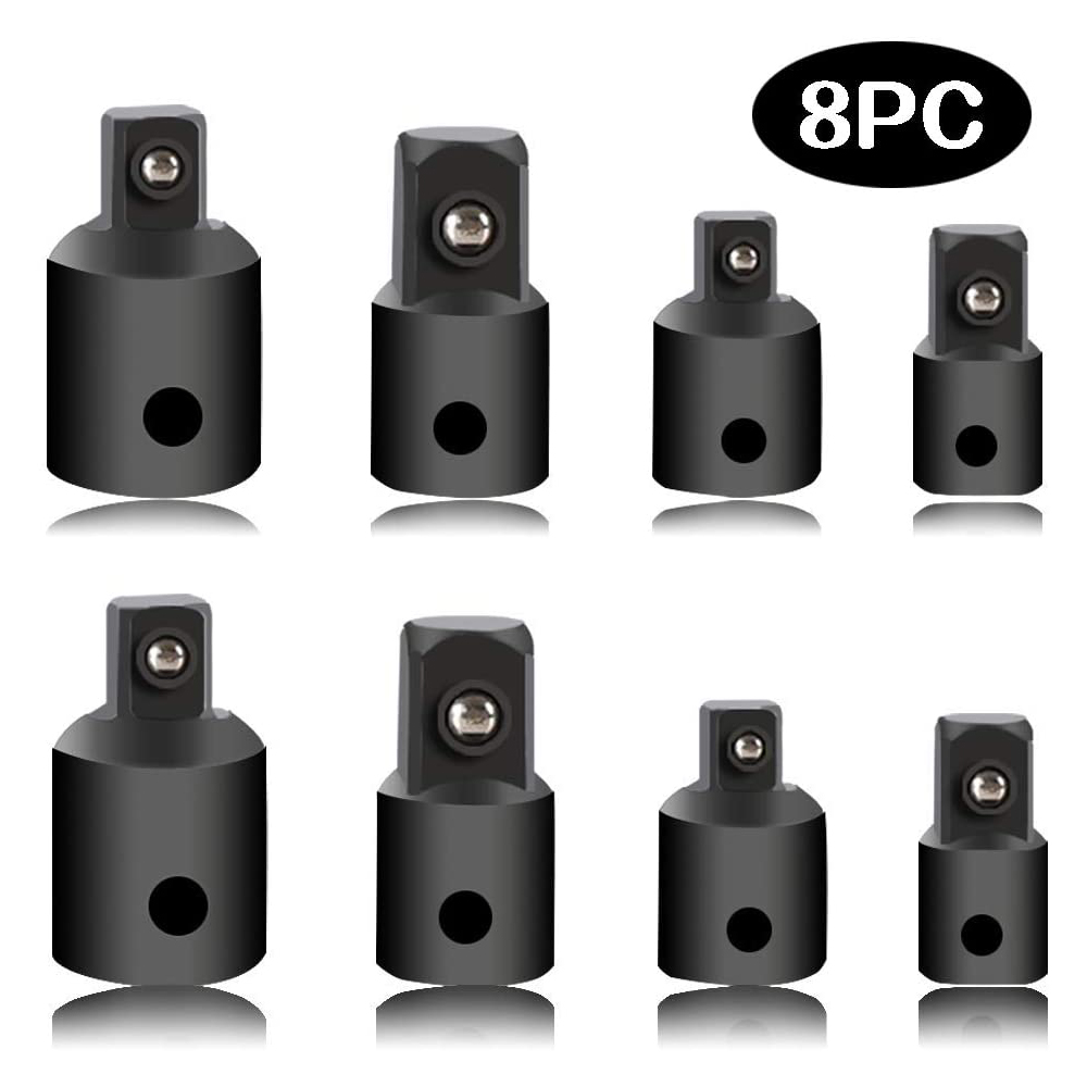 Drill Socket Adapter and Reducer Set Drive Socket Adapter Converter Reducer Air Impact Craftsman Socket: 8PCS short
