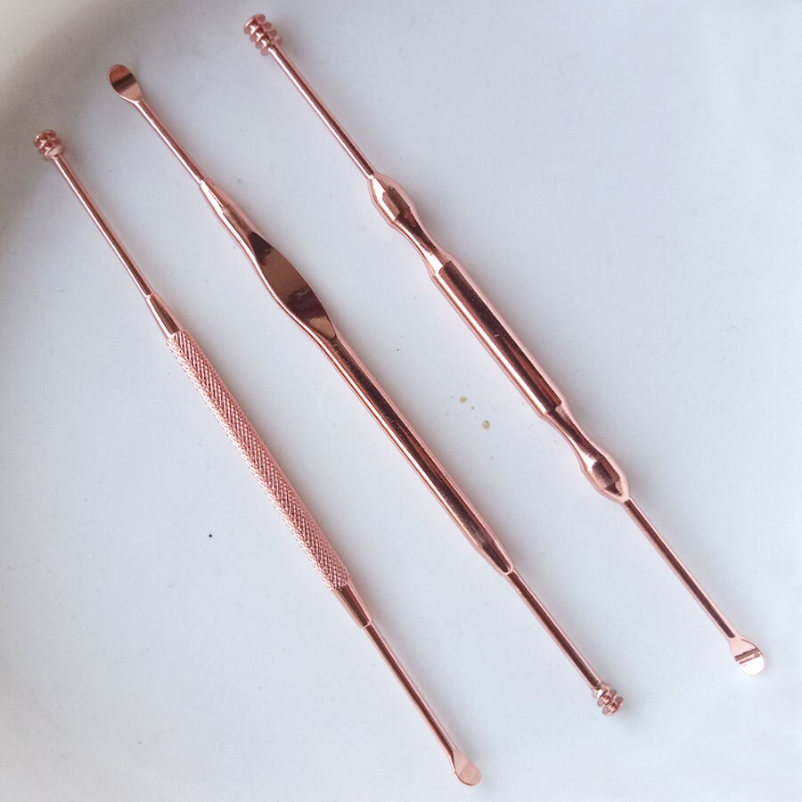 KWD Rvs Oor Pick Double-ended Earpick Ear Wax Curette Remover Oorreiniger Lepel Spiraal Oor schoon Massag