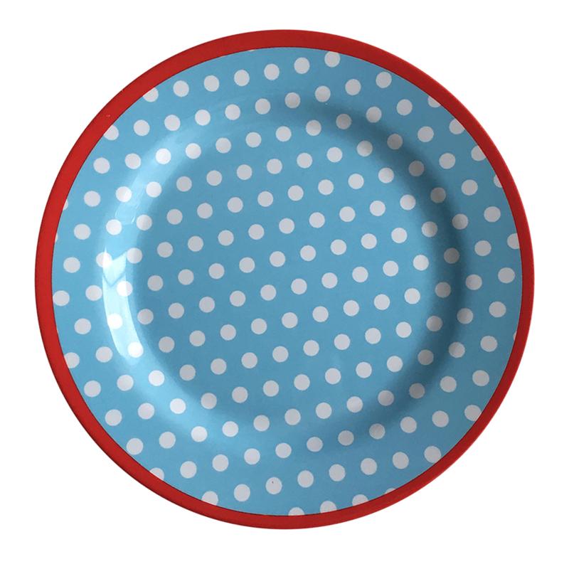 9 inch Imitation Porcelain Plate Dinner Fruit Plate Thickened Snack Plate Dessert Cake Dishes Pastry Tray Tableware Decoration: Sky blue