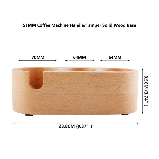 Support de tasseur à café manuel en bois massif pour barista, tapis de tasseur pour expresso, accessoires pour café pour barista: 51mm 3