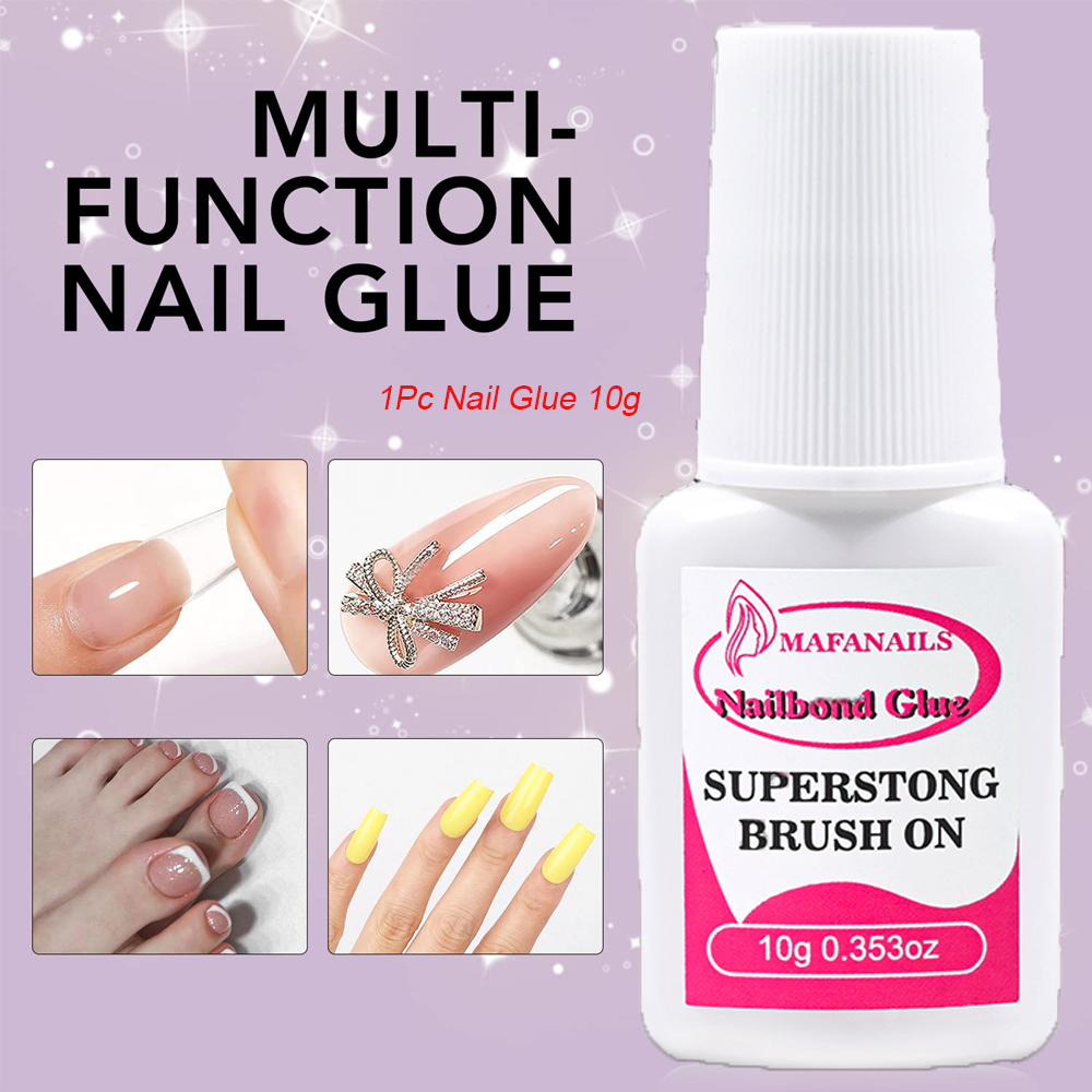 Schnell trocknende Nagelkunst-Kleberspitzen, glitzernde UV-Acryl-Strasssteine, Dekorationen, Nagelkleber, Gel, falsche Spitzen, Maniküre-Kleber, Bond-Kleber #: Blau