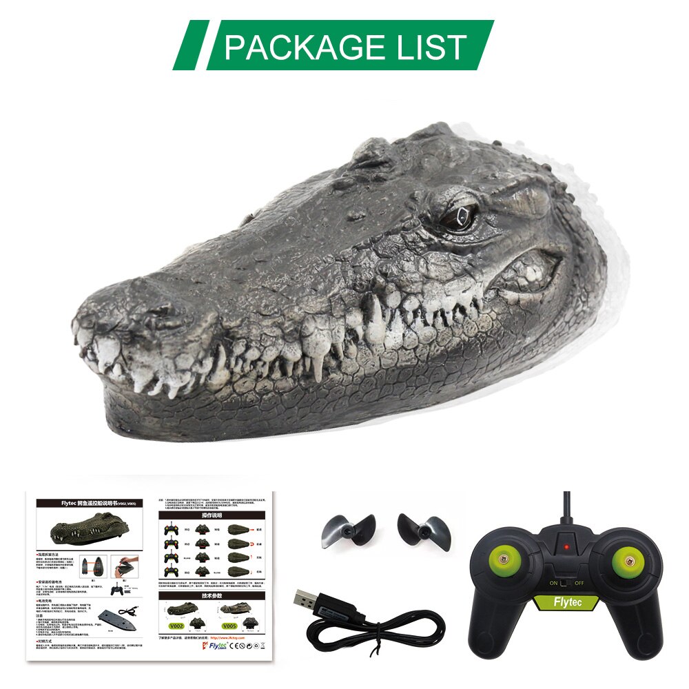 Flytec V005 4CH 2.4G électrique RC bateau intéressant Simulation Crocodile tête véhicules RTR modèle enfants jouet bateau pour enfants: Default Title