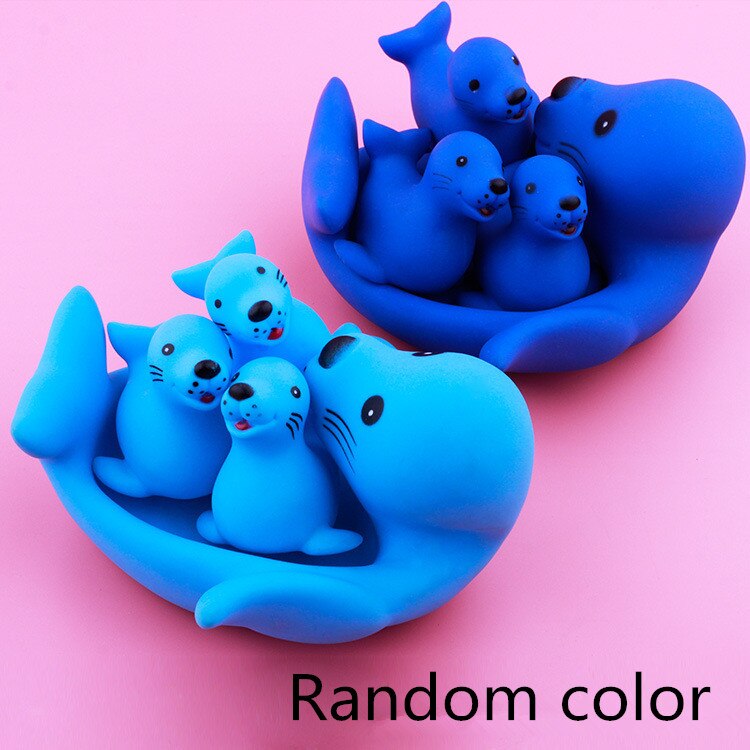 4pc/ parti badelegetøj brusevand flydende knirkende farverige gummidyr babylegetøj vandlegetøj brinquedos til badeværelse: -en
