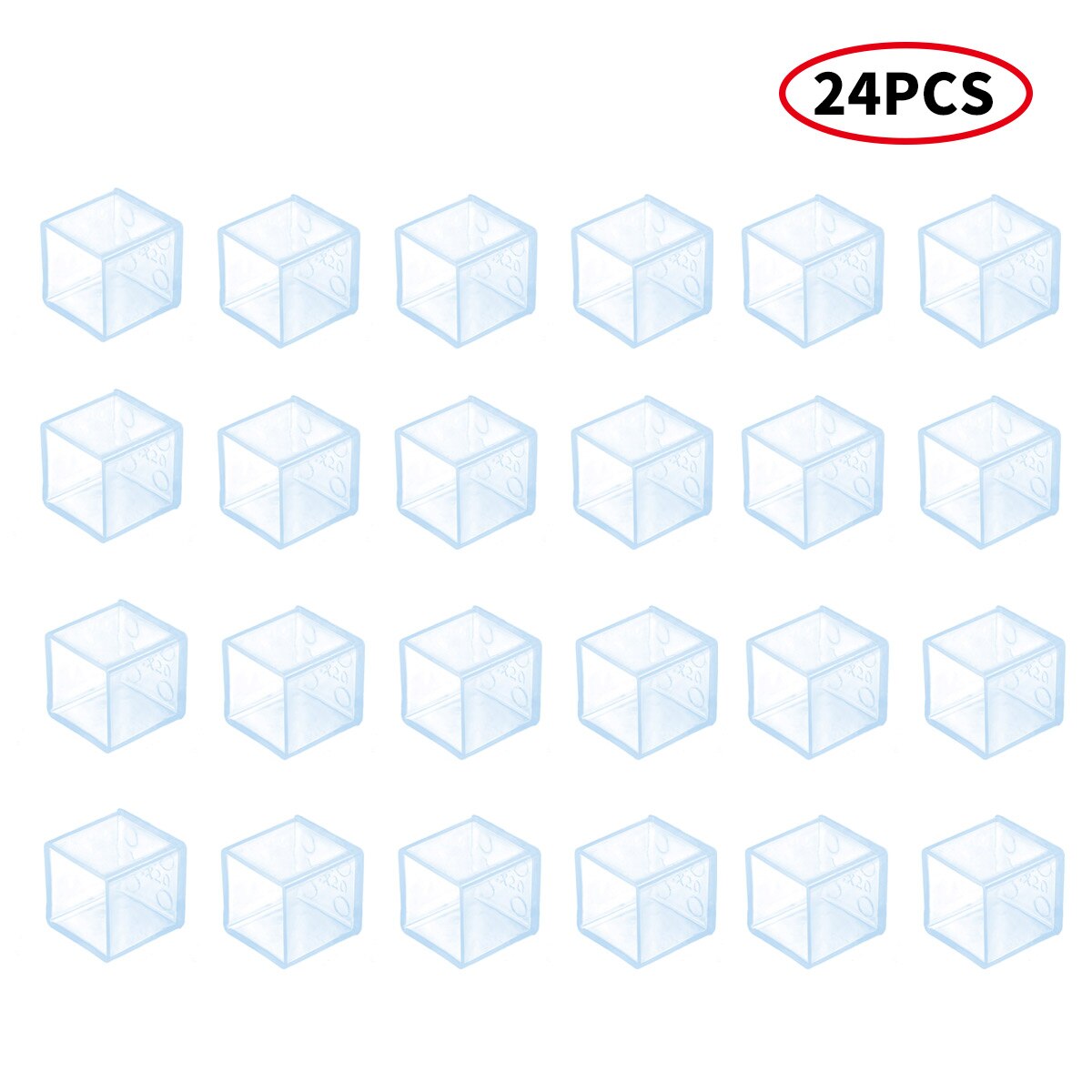 Capuchons de protection de sol en caoutchouc, 24 pièces, pour pieds de Table ou de chaise: 20X20mm