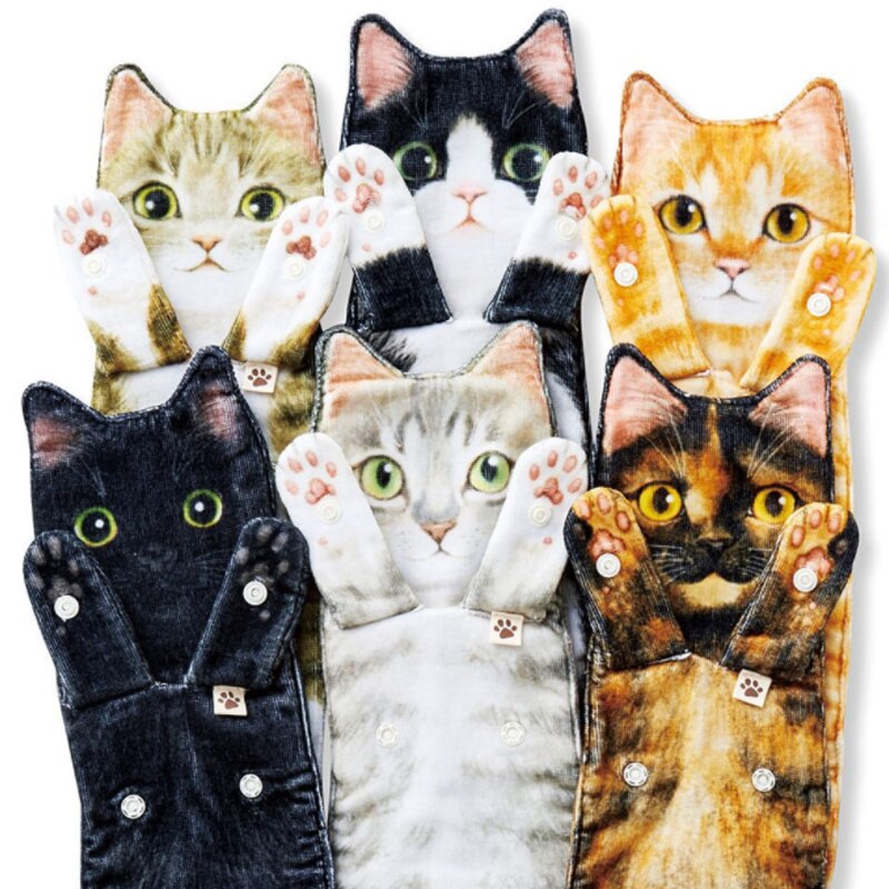 Serviette japonaise en microfibre pour chat, serviette absorbante pour ne pas perdre les cheveux, lavage du visage, lingette pour les mains
