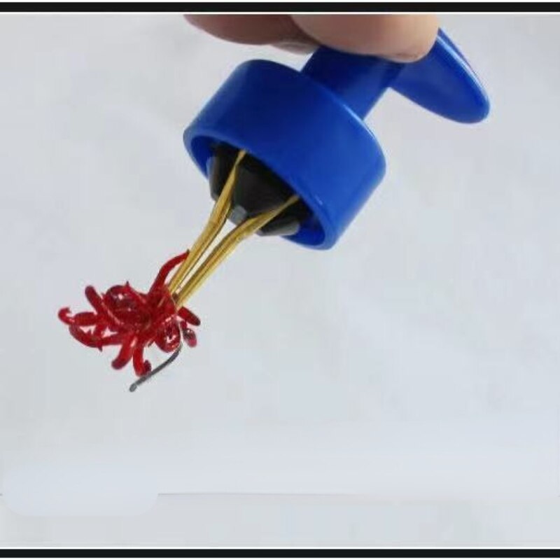 Red worm baiting device rubber band earthworm live bait clip fast binding device fishing accessories fishing gear supplies