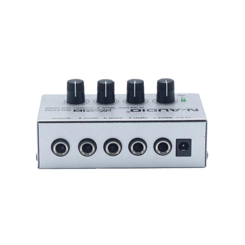 4 kanaals Audio Mixer Draagbare Mini Micro Low Noise Karaoke Stereo Mixer Voor Familie KTV