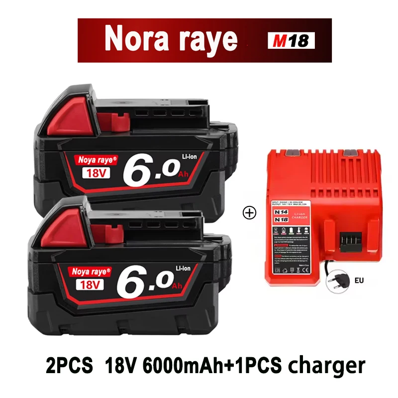 Original For Milwaukee Batteries M18B5 XC Lithium Battery 18v 5.0/6.0 battery charger For Milwaukee M12 3.0/5.0/6.0/9.0Ah M18
