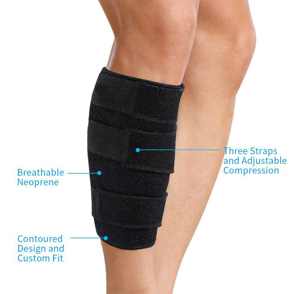 Calf Brace Adjustable Shin Splint Support Sleeve Leg Compression Wrap for Pulled Calf Muscle Pain Strain Injury, Swell