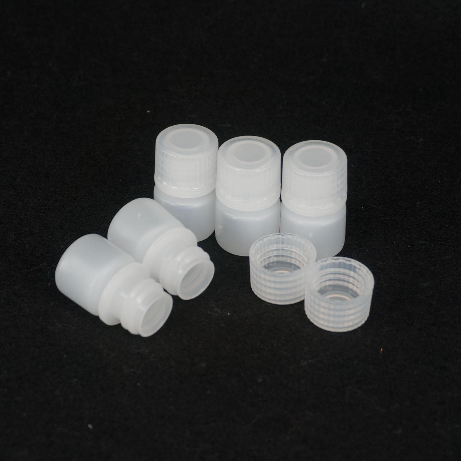 Lot5 5ml White PP Plastic Cylindrical Chemical Container Reagent Bottle