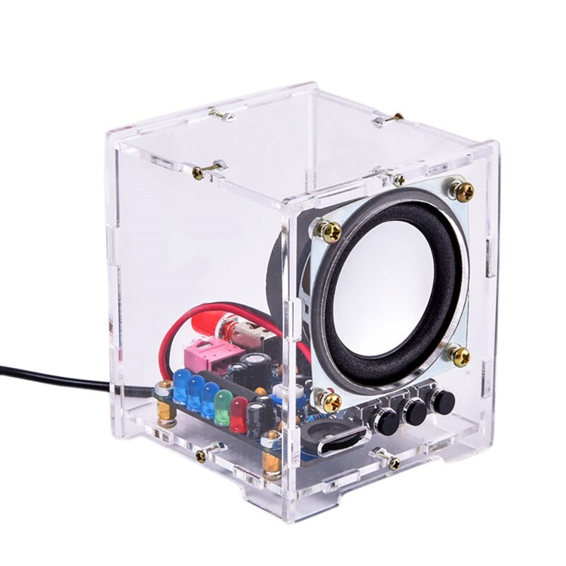 Verbeterde Usb Mini Versterker Elektronische Transparante Stereo Speaker Box Geluid Versterker Diy Kit Voor Arduino