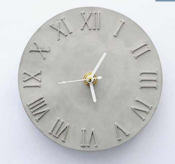 Cement Clock Mold DIY Roman Alphabet Wall Watch Silicone Epoxy Resin Craft Molds: Default Title