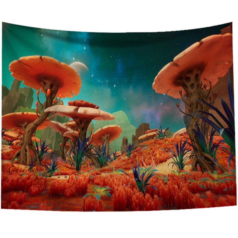 Tenture murale tapisserie 3D décor à la maison fée monde fond mur tissu couverture avec 2 pièces sans couture clou et Clip: A / 150X130CM