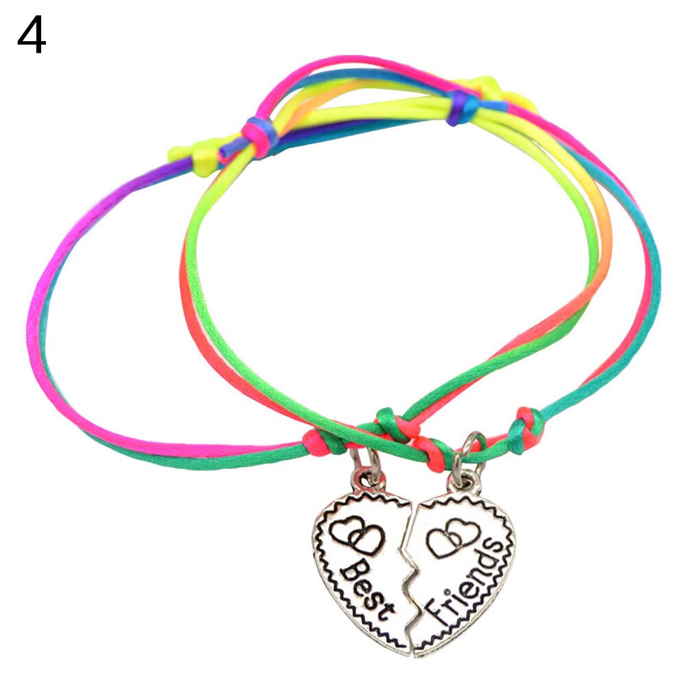 Mode Vrouwen Meisje Brief Gesneden Hart BFF Beste Vriend Bijpassende Armband 2