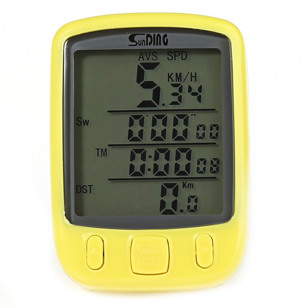 SunDing SD-563B Fahrrad Tacho Computer Wasserdicht Radfahren Reiten Kilometerzähler mit Grün LCD Hintergrundbeleuchtung Fahrrad Zubehör