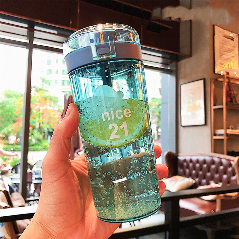 1pc shaker flessen draagbare duurzame nieuwe chique waterfles waterbeker