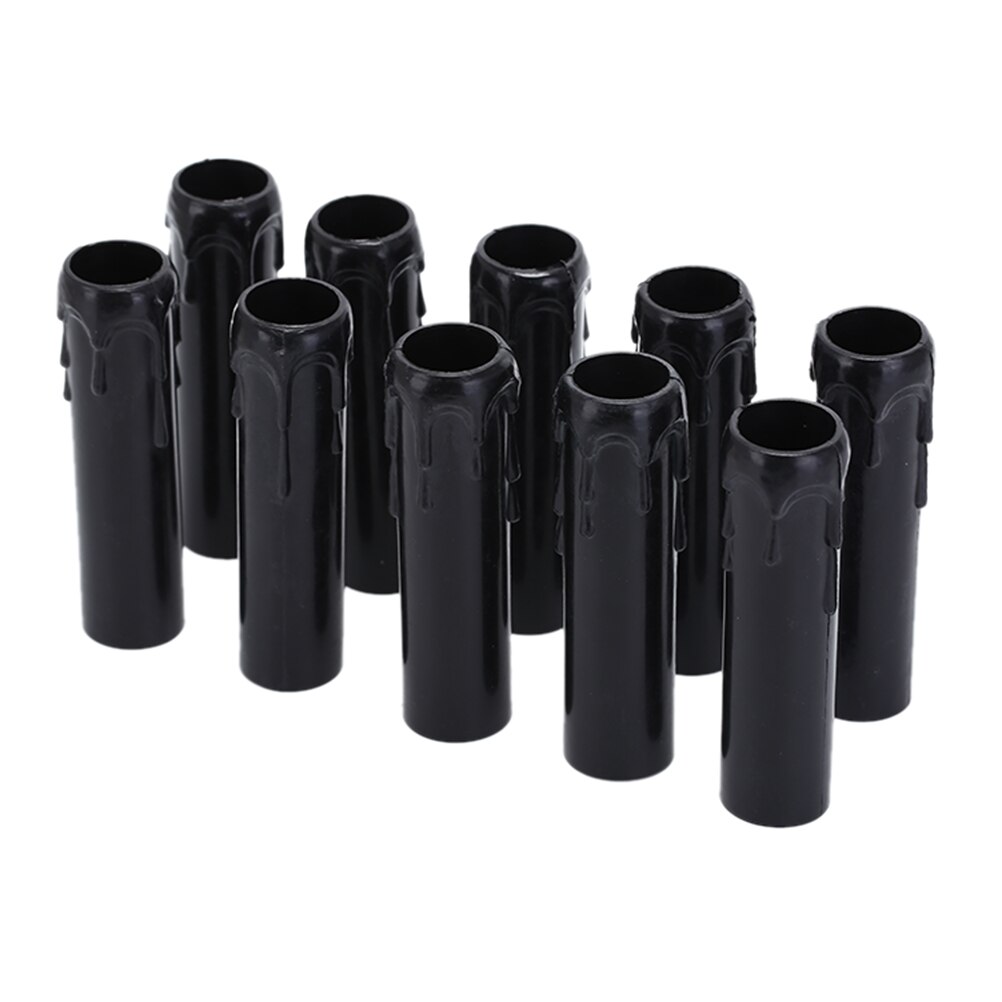 10 Pcs/Lot manchon bougie ampoule Base couverture lustre partie bougie Tube Table lampe Base bougie porte-lampe Tube bougie lampe Base: Black