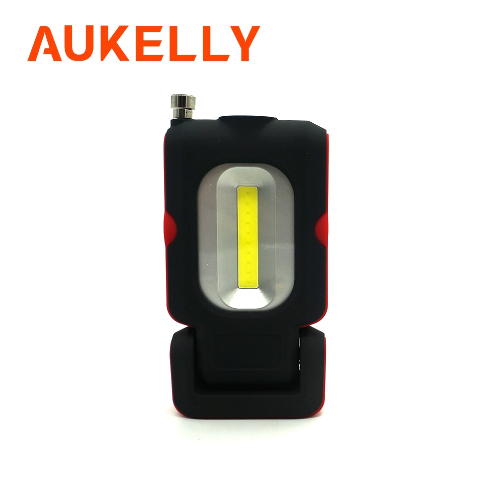 Aukelly usb oppladbar led arbeidslys magnetisk stativ krok garasje cob lampe bilreparasjonslommelykt med pick up tool magnet