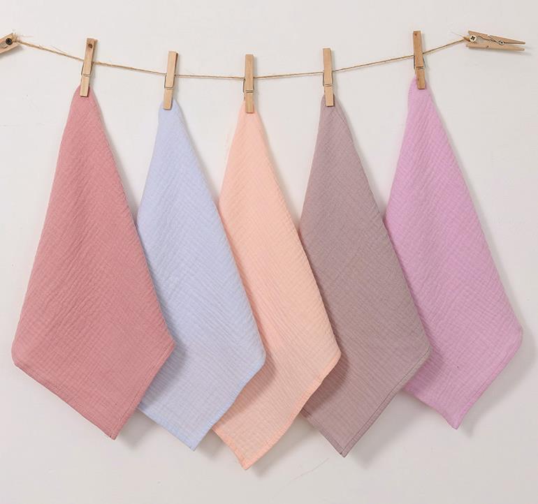 5 pcs/Pack Serviette de Cuisine Torchon Bébé Lingettes Visage Salive Tissu Mouchoir Ménage Nettoyage Chiffons Cuisine Torchon W300530-1: 5pcs B