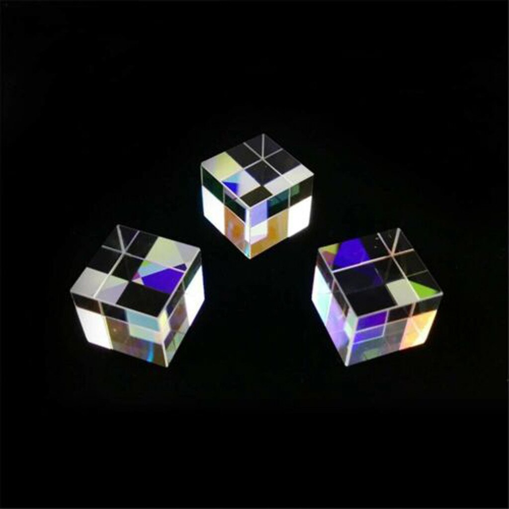 Cmy Optic Prisma Kubus-Optische Glazen Prisma, rgb Dispersie Zes-Zijdige Helder Licht Combineren Cube Voor Natuurkunde En Decoratie