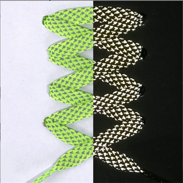 1 Paar 100Cm Reflecterende Schoenveters Lichtgevende Platte Schoenveters Schoenen Vrouw Man Casual Sport Veters Ronde Veters Accessoires: YELLOW