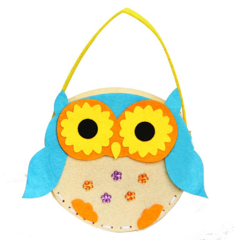 FAI DA TE Non Tessuto Borsa A Mano In Tessuto Fatti A Mano giocattolo Del Fumetto Stereo Pasta Arts & Crafts Giocattoli per la Scuola Materna Del Bambino Dei Bambini i principianti GYH: Owl