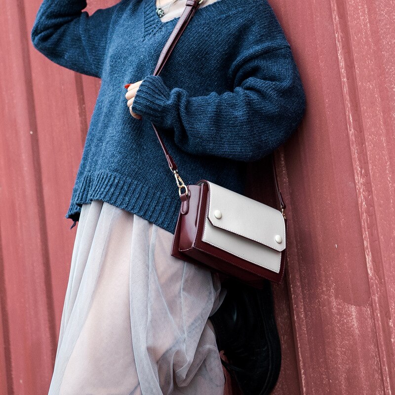 Stil Frauen's Multi-Schicht Klappe Gestaltung Hochschule Stil Briefträger Platz Schlinge Tasche Single-Schulter Crossbody Tasche