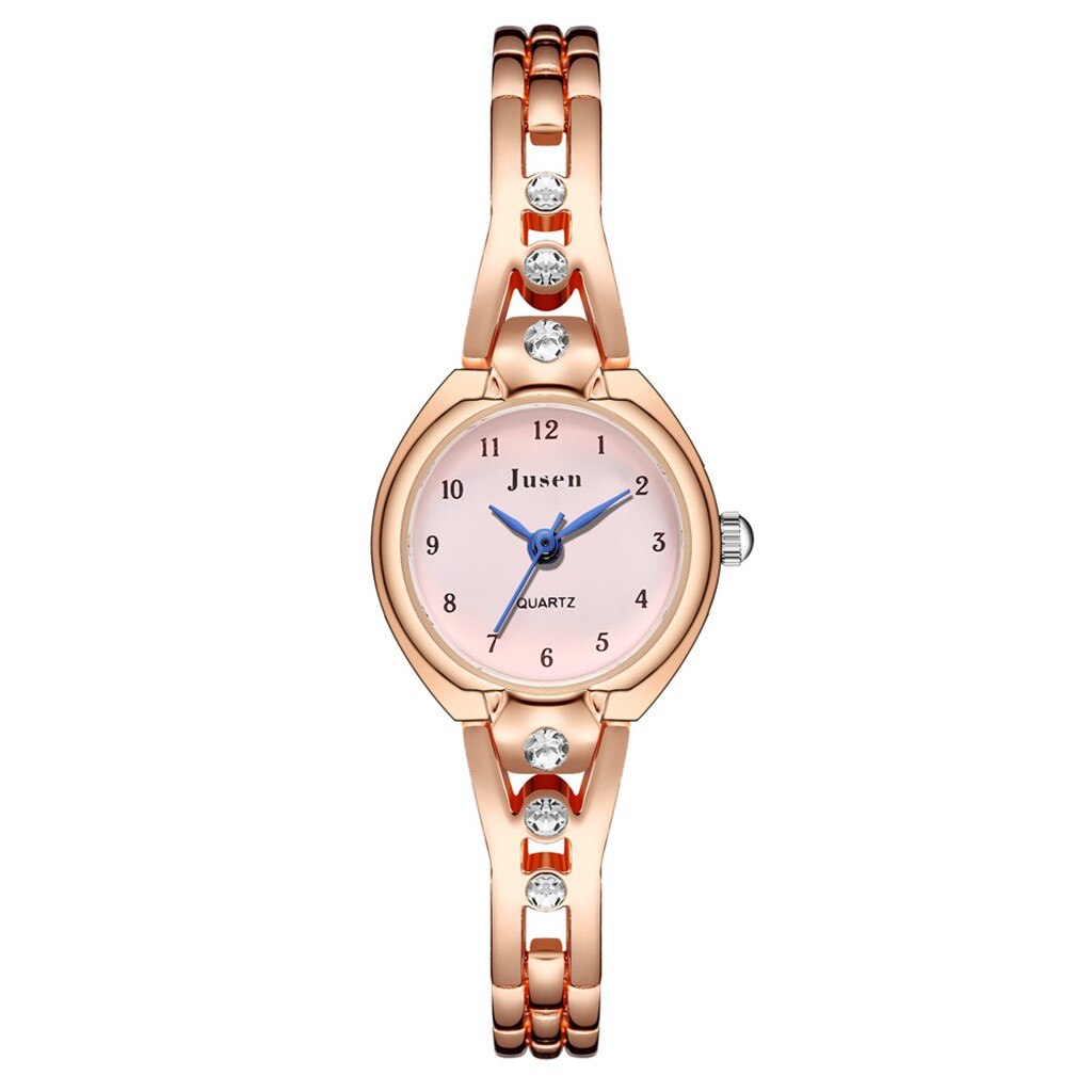 Eenvoudige Ster Diamond Ingelegd Rvs Horloge Dames Quartz Horloge Vrouwen Horloges Luxe Armband Horloge Dames Sieraden: Roze