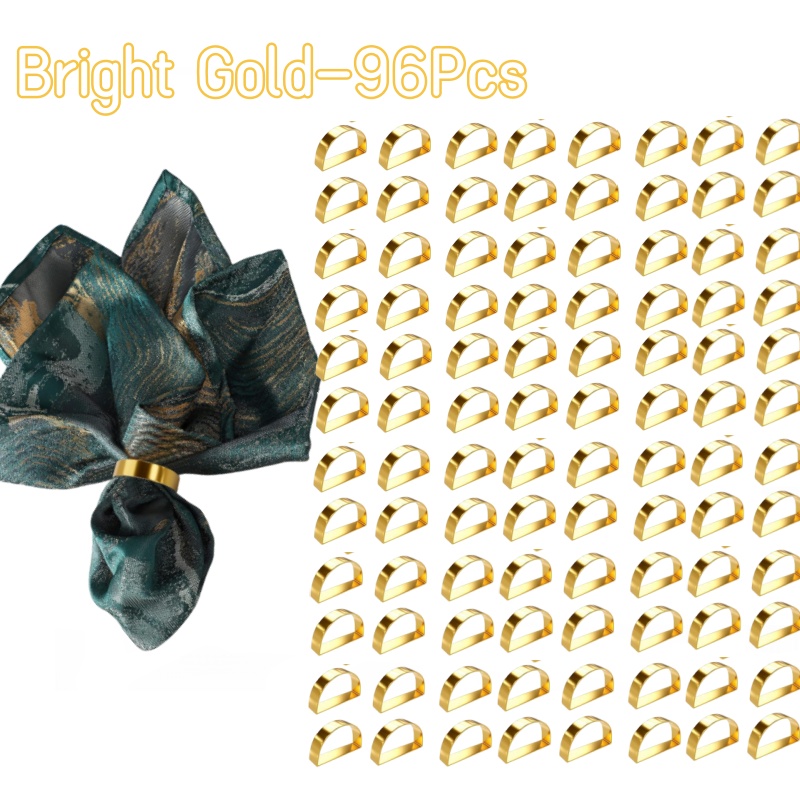 Sales】Cuff Brushed Gold Napkin Rings Holder Wedding Banquet Metallic Adornment Table Settings Glossy Serviette Buckles