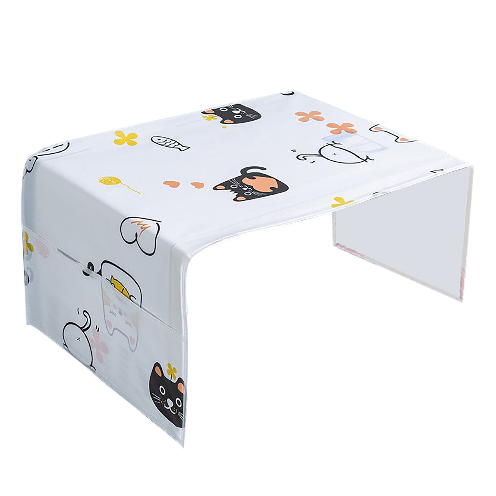 Cubiertas de horno microondas de dibujos animados, bolsillos dobles, cubiertas antipolvo, impermeables, a prueba de grasa, bolsa de almacenamiento, accesorios de cocina: C