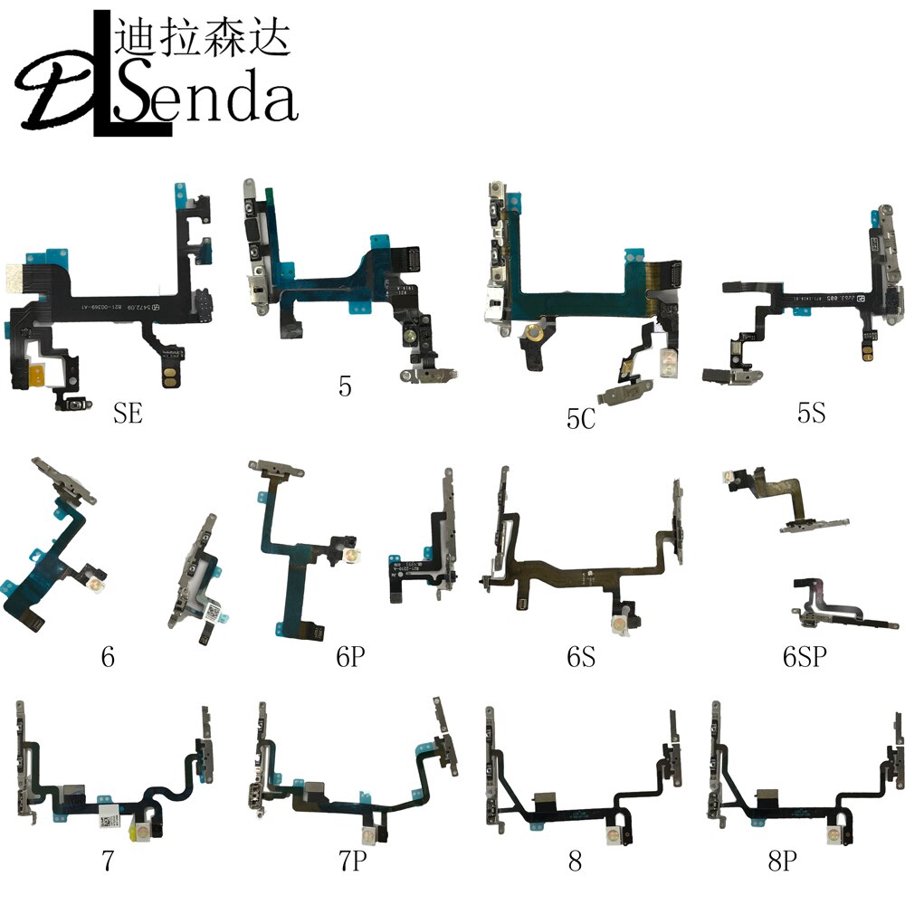 Aan/uit-knop spraakbediening repwwwair onderdelen voor iphone se /5/5c/5s/6/6p/6s/6sp/7/7p/8/8p