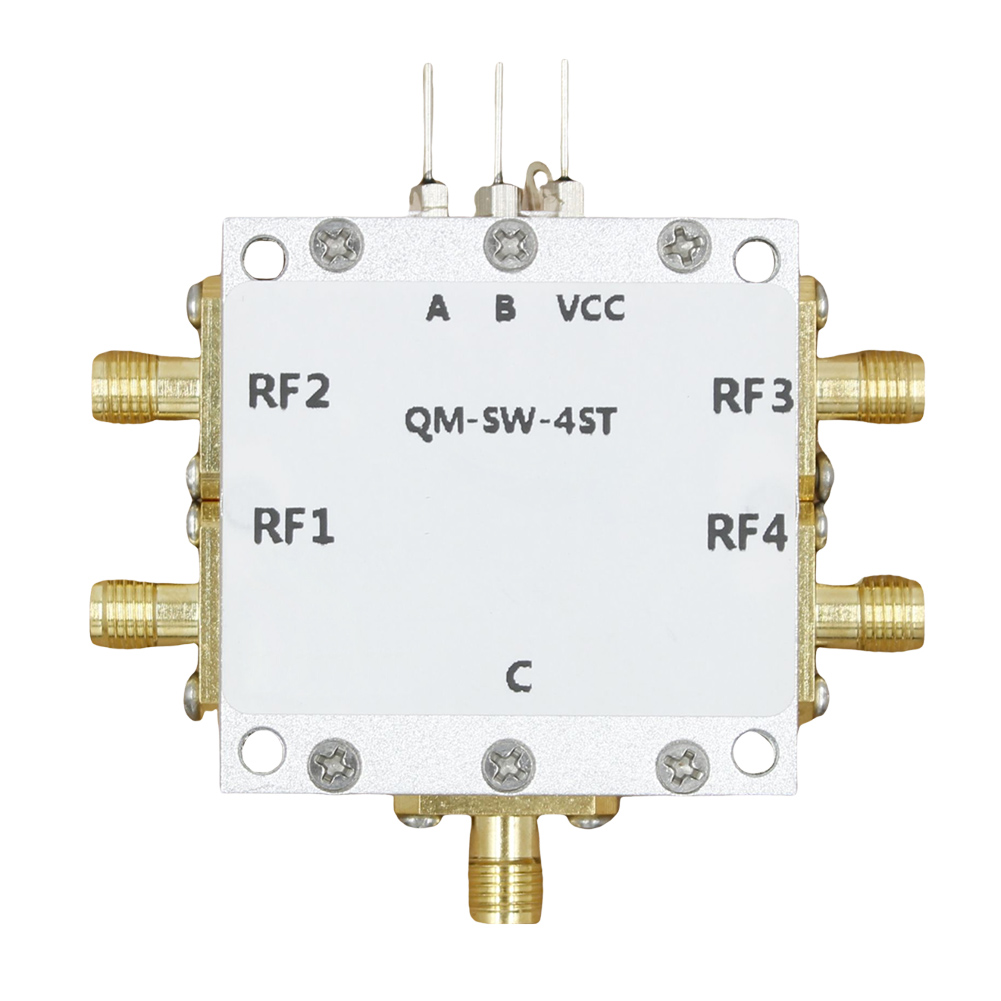 0.1-6GHz SP4T Switch 1 To 4 RF Single Pole RF Switch All Four Microwave Electronic Switches Control Microwave Signal Channel