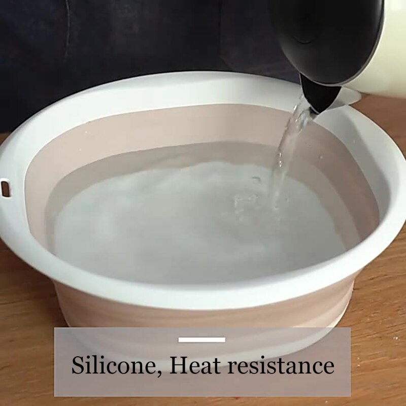 Travel Folding Washbasin Bathroom Portable Silicone Basins Kitchen Folding Laundry Bowl Camping Supplies Foldable Bath Sink