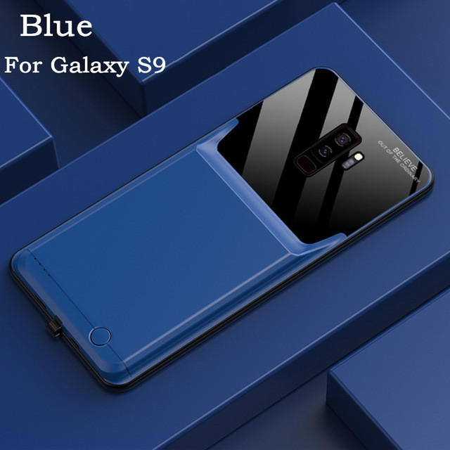 Power Bank Charging Back Cover For Galaxy S8 Plus S9 Plus Battery Case Shockproof Battery Charger Case For Samsung Galaxy S8 S9: Blue For Galaxy S9