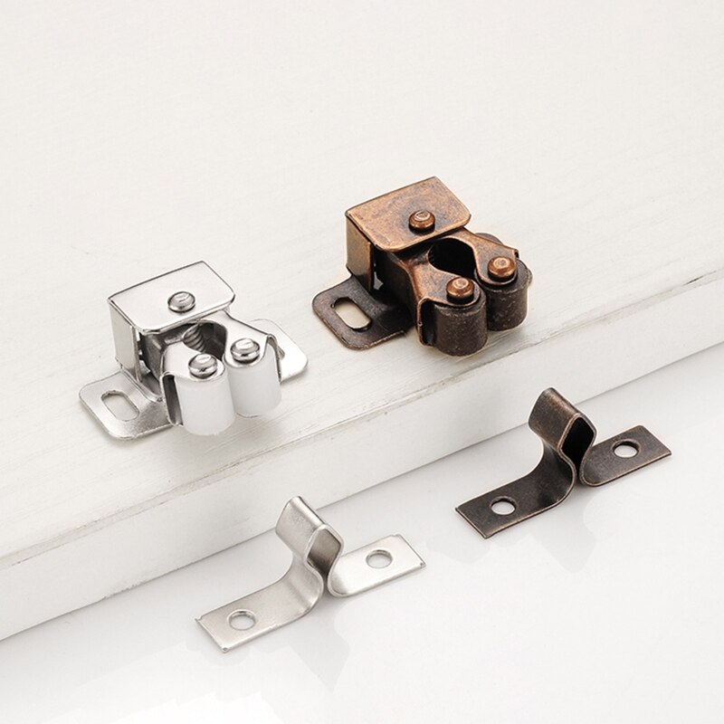 10pcs/set Zinc Alloy Cabinet Door Magnetic Clip-on Anti-collision Doorstop Wardrobe Cabinet Latches Home Furniture Accessories