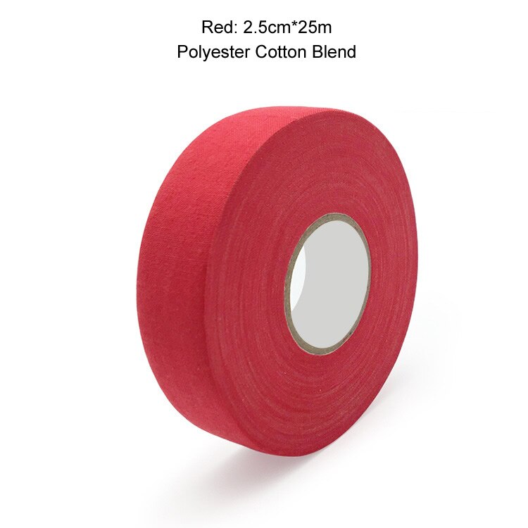 3 Rolls Hockey Grip Tape Cotton Hockey Stick Tape colorato Sport sicurezza campo da ghiaccio Hockey Badminton Golf Tape 2.5cm x 25m: 3 rools Red