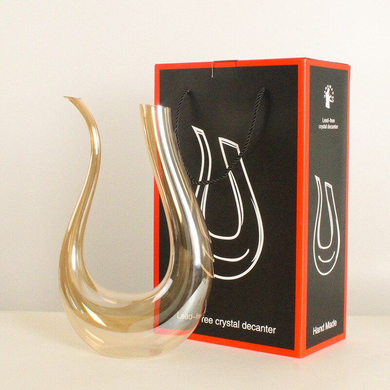 Ljus lyx guld vinglas dekoration bärnsten kristall champagneglas u-formad karaff cocktailglas dekorationsglas