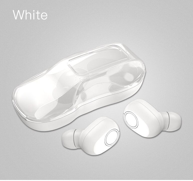 Draadloze oordopjes met bluetooth 5.0 touch control hoofdtelefoons 9d stereo waterdichte oordopjes sportwagenvormige oplaadbox: Wit