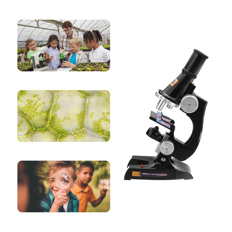 Microscope Kit Lab 100-1200X/100-450X Home Biological Microscope for Kids Electronic Microscope