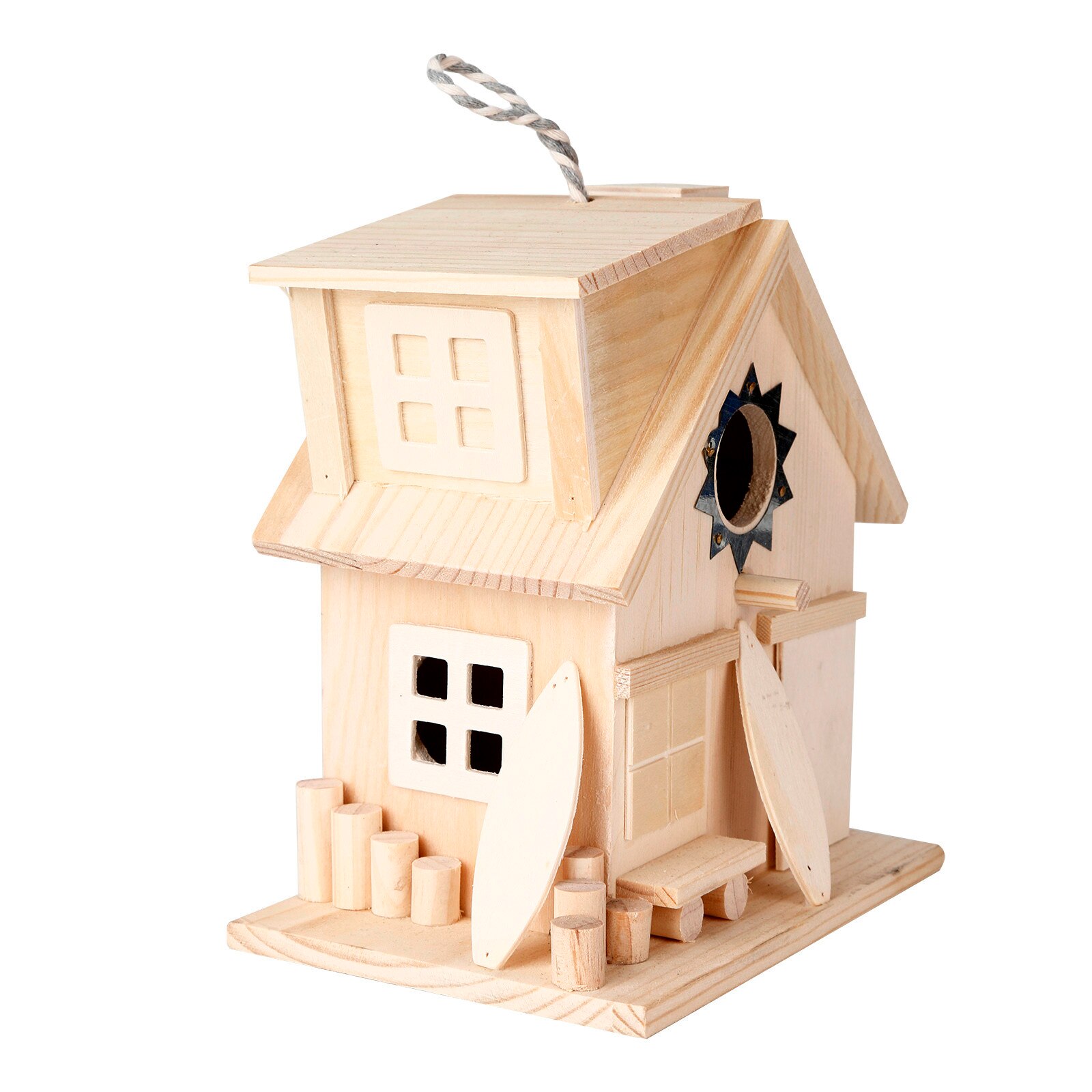 Wooden Bird House Nesting Box Hanging Bird Nests Home Garden Decoration Modern Delicate Outdoor Bird Cage