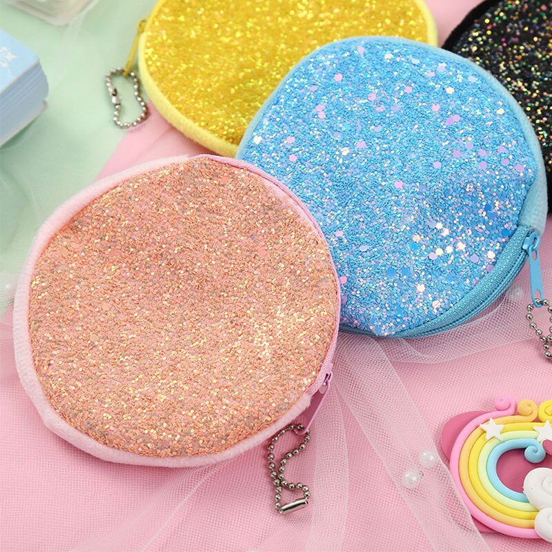 Women Mini Coin Bag Sequined Wallet Bag Card Bag Wallet Zero Children's Bag Key Case Party Evening Headphone Storage Bag