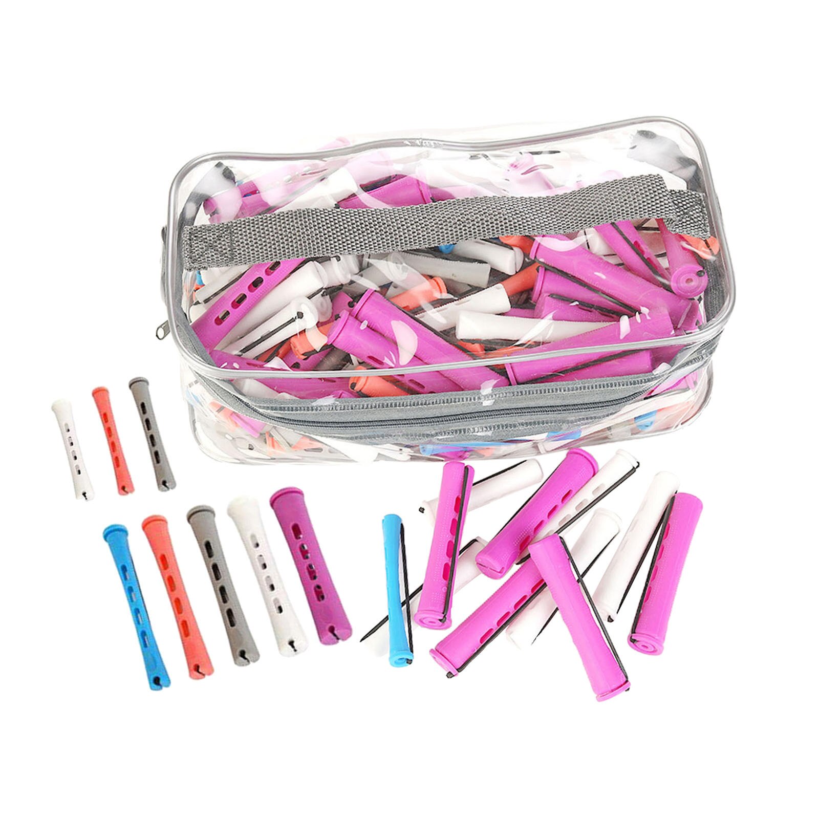 Perm Rods Hair Rollers Straight Heatless with Rubber Band Non-Slip Elastic Curly Wavy Rod for Kit Curly Wavy Rod No Heat