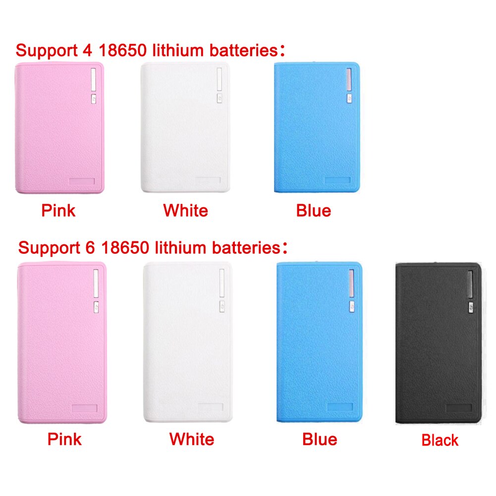 Resistente al desgaste, gran capacidad, sin soldadura, Banco de energía, contenedor exterior, funda de batería duradera, soporte de carga USB para batería 18650