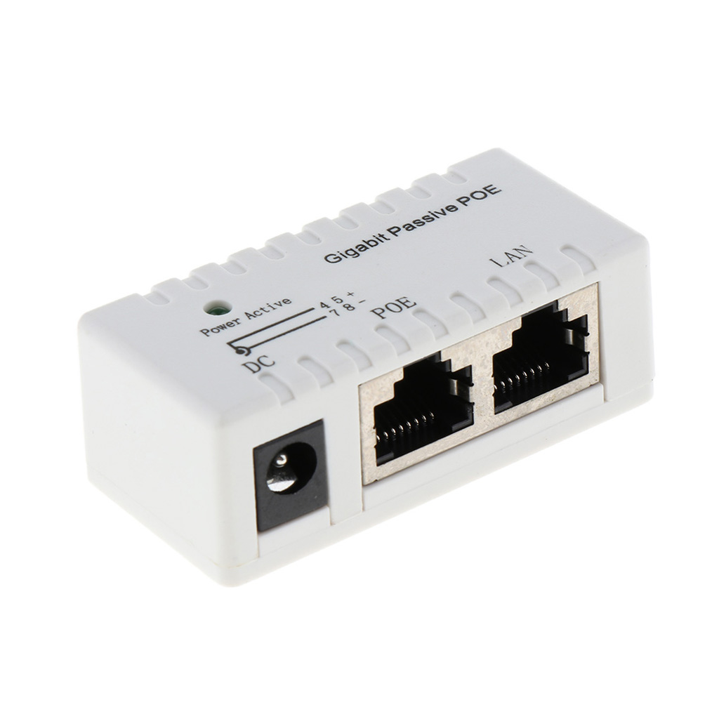 Passieve Poe Injector Power Over Ethernet, Gigabit Poe Injector Met Led Indicator En Panel Mount , 12-52 V, Max 2000mA