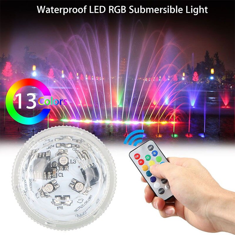 Lampe LED Submersible avec télécommande pour Vase, éclairage décoratif de fête, de mariage, de Festival, imperméable, rvb